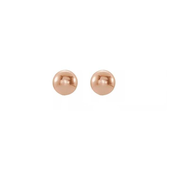 6mm 14K Rose Gold Polished Hollow Ball Post Earrings